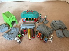 LARGE Thomas and Friends Tidmouth Sheds Track and Trains Bundle. 75 Pics