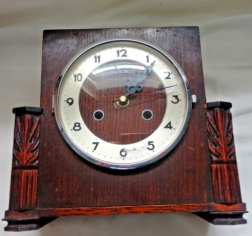 Art deco old wooden mantel - old,