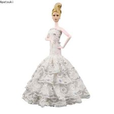 White Silver Flower Dress for