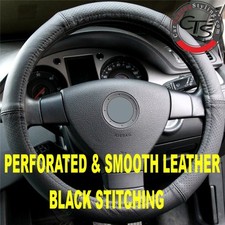 RENAULT CLIO MK1 MK2 MK3 LAGUNA STEERING WHEEL COVER P&S LEATHER BLACK STITCH