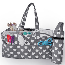 Large Baby Nappy Caddy - Grey