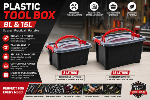 Plastic tool box 8l - ,