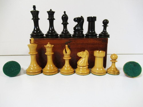 Antique chesss set staunton - set,