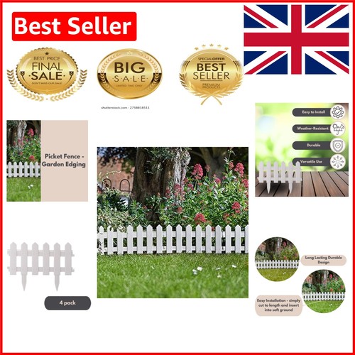 4pc white plastic - plastic, fence