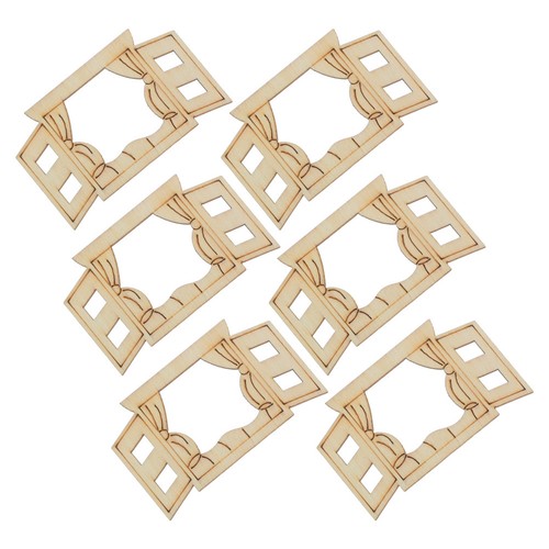6pcs miniature wooden - miniature, window