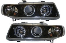 Black angel eye projector headlights to fit SEAT LEON (1999-2005) (RHD ONLY)
