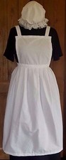LADIES FANCY DRESS FULL  APRON & MOP CAP Victorian Tudor Edwardian Poor  WW1