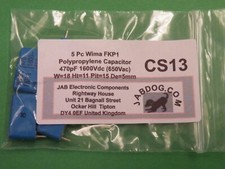 5 Pc Wima FKP1 Polypropylene Capacitor 470pF 1600Vdc 650Vac 10% 9g CS13
