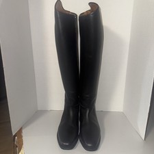 Petrie Black Leather Equestrian Dressage Cut Riding Boots EU 37 US Size 7