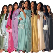 Muslim Women Satin Abaya Maxi