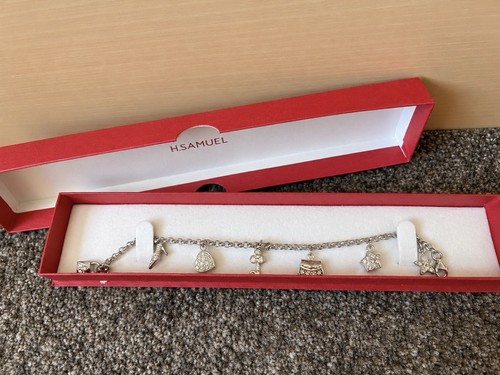 Sterling silver charm bracelet - silver,