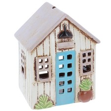 Shudehill Giftware Village Pottery Cream Holiday House Tealight Holder