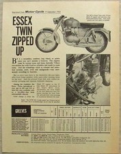 GREEVES ESSEX TWIN MOTORCYCLE Article Reprint Motor Cycle 19 Sept 1963