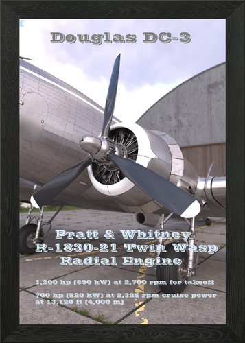 Radial engine framed - dc-3, wall