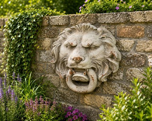 Large garden wall lion - garden,