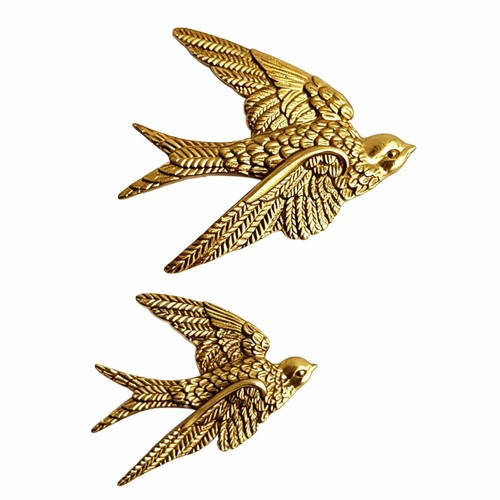 Pcs vintage gold swallow - 2,