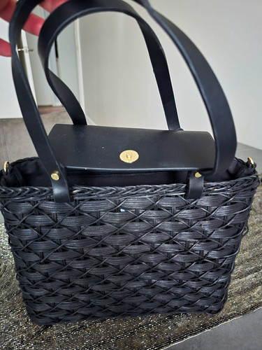 Zara black woven - zara, straw