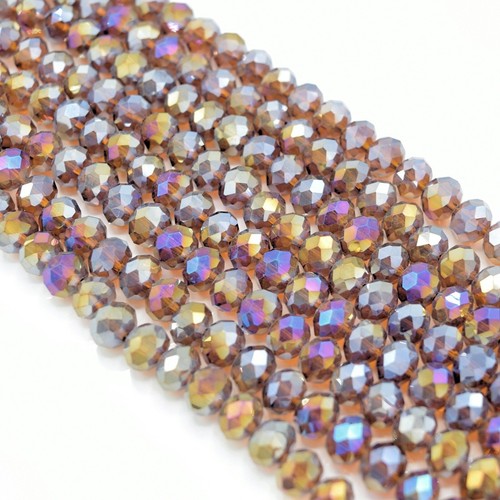 Faceted rondelle crystal glass - rondelle,
