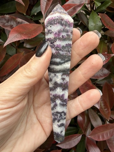Purple zebra jasper - purple, wand