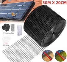 30M Solar Panel Bird Wire Mesh Guard Kit Proofing Pigeons Pest Clips Net Critter
