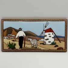 Vintage ‘Alicia Penin’ Hanging Ceramic Wall Art Tile Spanish Home Villa Decor