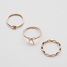 SET OF 3 GOLD RINGS BOW KNOT