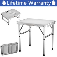 NEW FOLDING CAMPING TABLE ALUMINIUM PICNIC PORTABLE ADJUSTABLE PARTY BBQ OUTDOOR