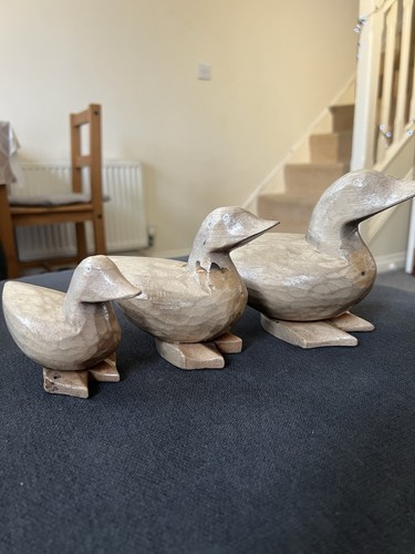 Carved wooden duck ornaments - carved,