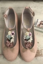 TNY Pink & Floral Communion Shoes - sizes 1 & 1.5 Available BNIB
