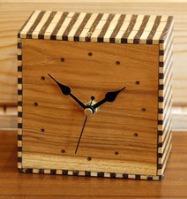 NEW 12cm Bamboo Mantel Clock -