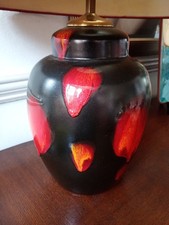 Statement & stunning Poole Pottery, Galaxy Lava design lamp base. Inline switch