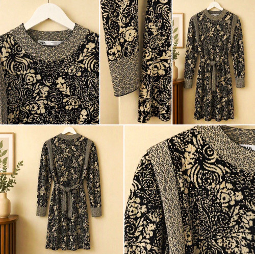 Zara black cream floral - &,