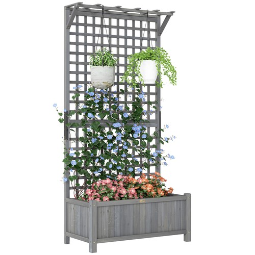 Outsunny wood planter with - outsunny,