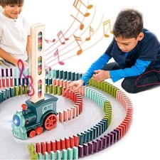 120pcs Domino Electric Train Blocks Set Stacking Toy Creatives Educational Gift