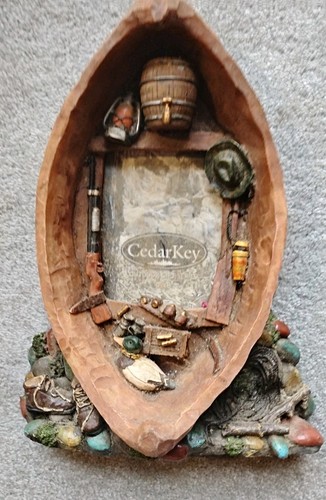 Resin rustic fishing boat - resin,