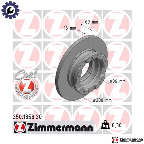 Brake disc 250 1358 for - 2x,