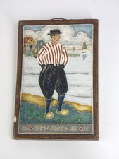 Royal Delft Cloisonne Tile Marken Man Wall Hanging Vintage 50's 60's MCM 6" 15cm