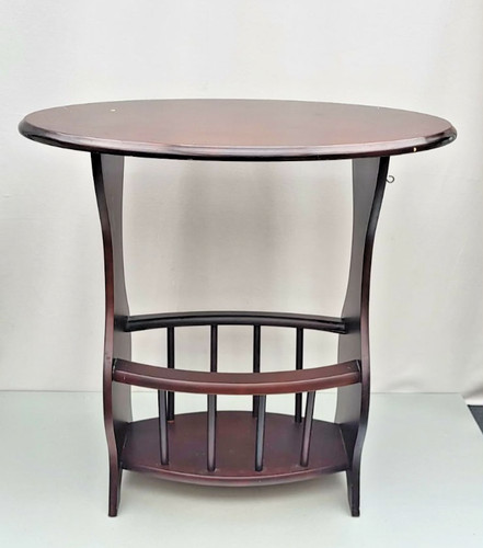 Vintage mahogany magazine rack - mahogany,