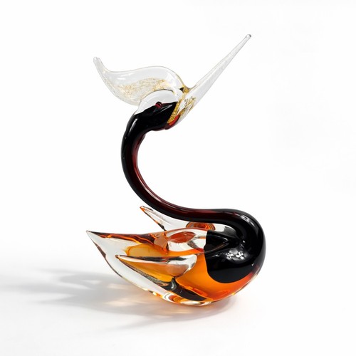 Murano style art glass swan - art,