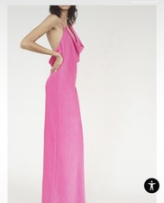 ZARA PINK MAXI BACKLESS DRESS SIZE SMALL BRAND NEW WITH TAGS