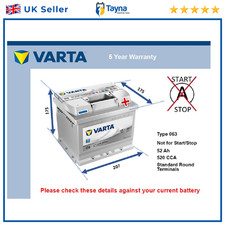 Car Battery C6 Varta 063 520A