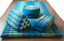 Thai Roll Up Mat Headest Pillow Bloster Yoga Meditation Zafu Cushion Kapok100% 