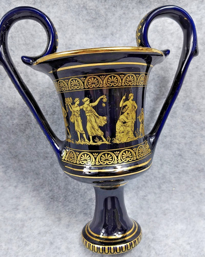 Greek vase gold - vase, blue