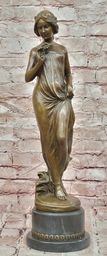 Bronze woman with flower - bronze,