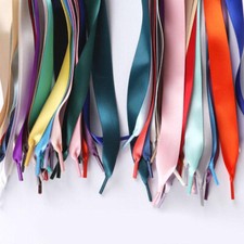 100/140cm Flat Silk Shoelaces Ribbon Satin Trainers Shoe Laces Canvas Shoes Lace