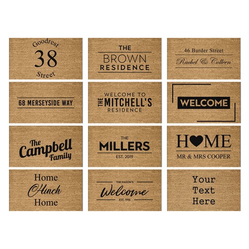 Personalised welcome coir - personalised,