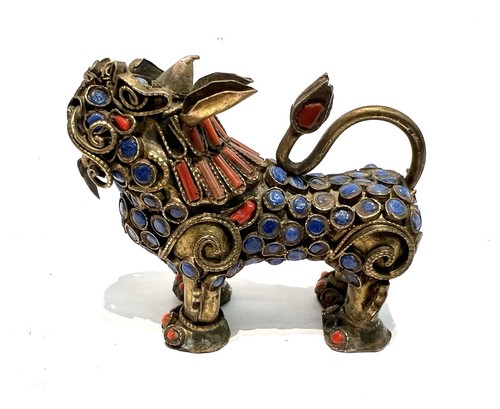 Vintage tibetan brass - vintage, kylin