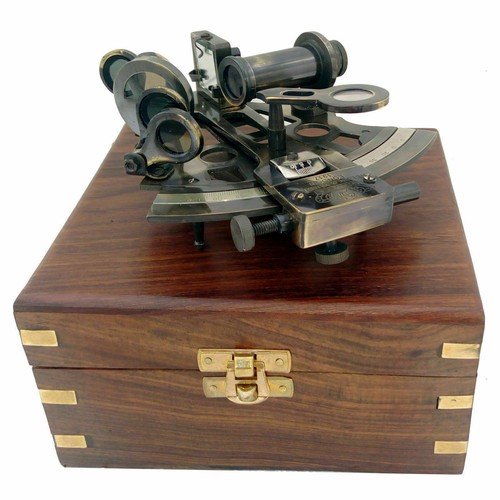 Antique brass pocket sextant - pocket,