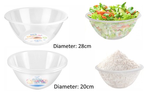 Clear plastic mixing - mixing, bowls