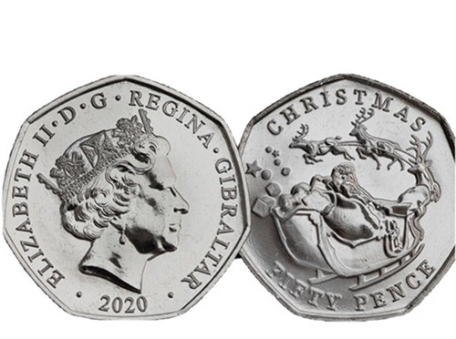 Gibraltar coin 50p - coin,